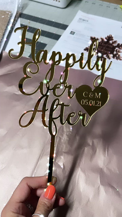 Happily Ever After Wedding Cake Topper