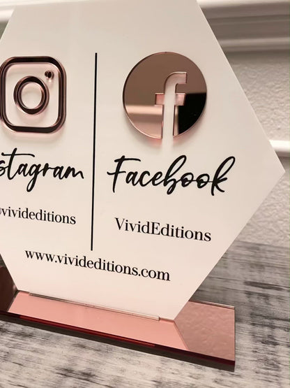 Acrylic Social Media Business Sign