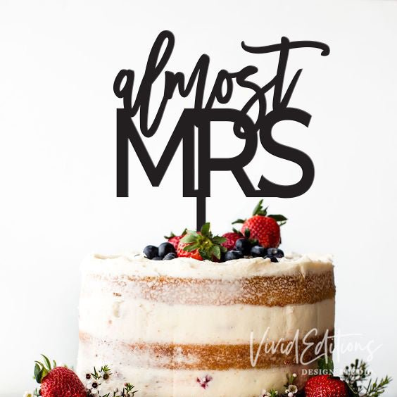 Almost Mrs Bridal Shower Cake Topper - VividEditions