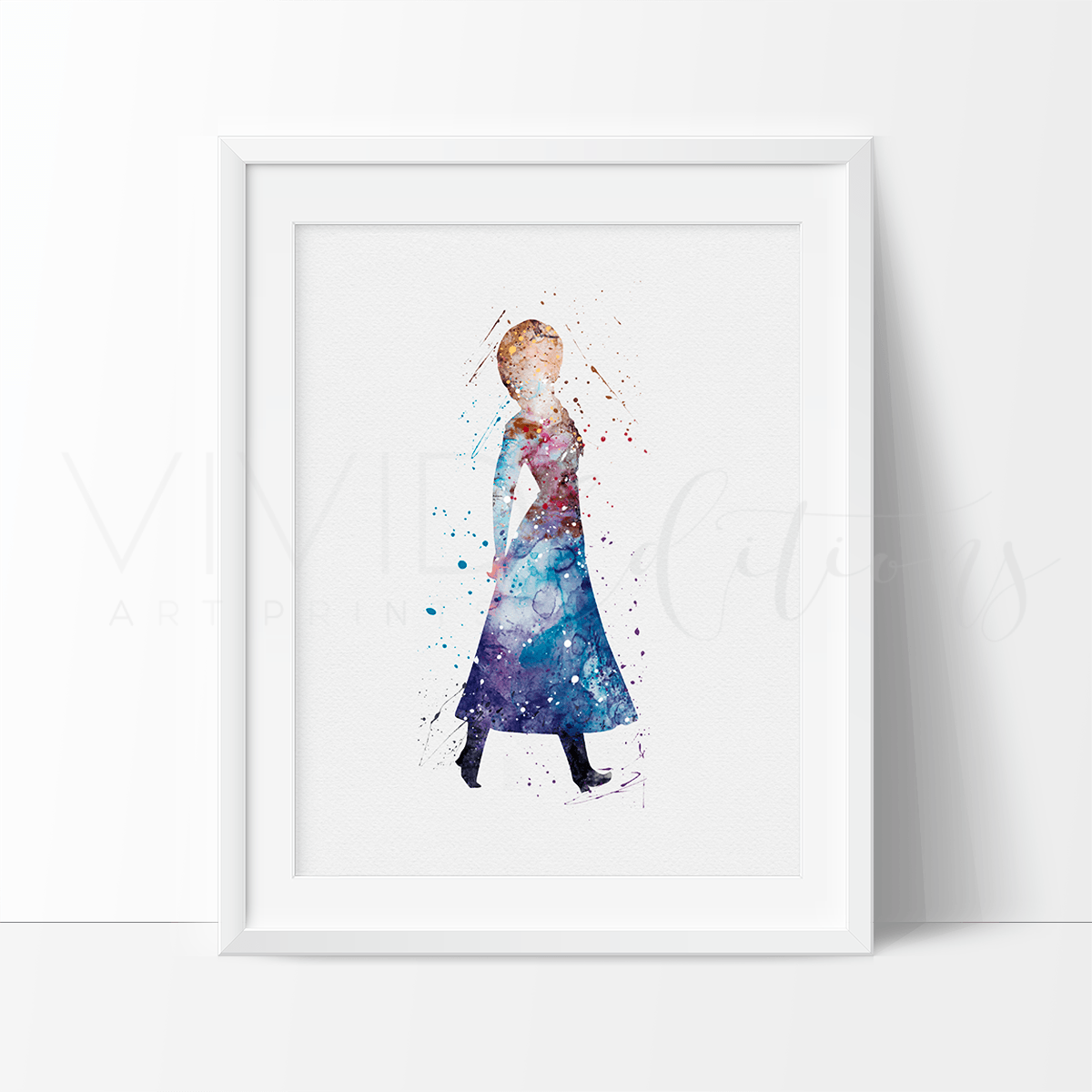 Anna, Frozen Watercolor Art Print Print - VividEditions