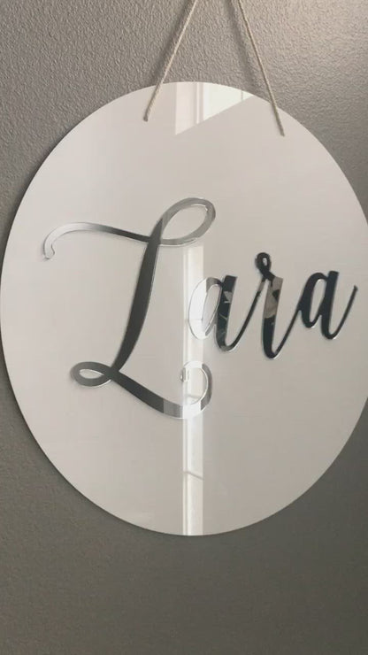 Round 3D Acrylic Name Sign, Single Name/Word