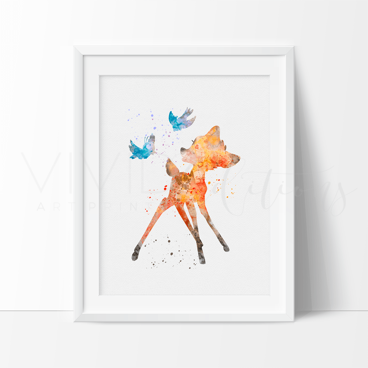 Bambi Watercolor Art Print Print - VividEditions