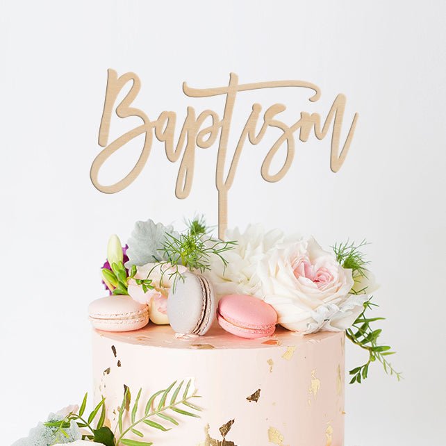 Baptism Cake Topper, Acrylic or Wood - VividEditions