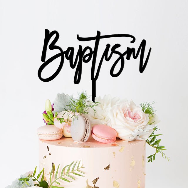 Baptism Cake Topper, Acrylic or Wood - VividEditions