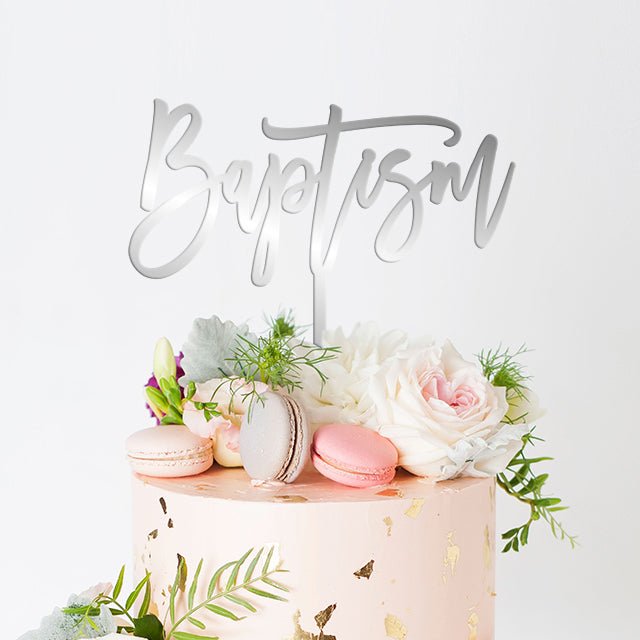 Baptism Cake Topper, Acrylic or Wood - VividEditions