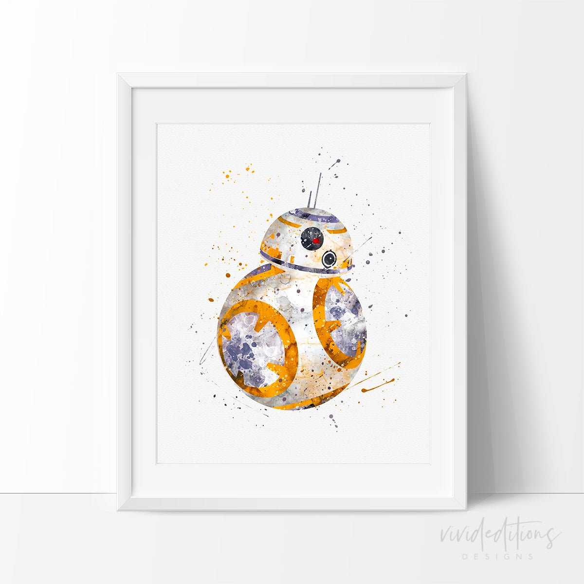 BB8, Star Wars Watercolor Art Print Print - VividEditions