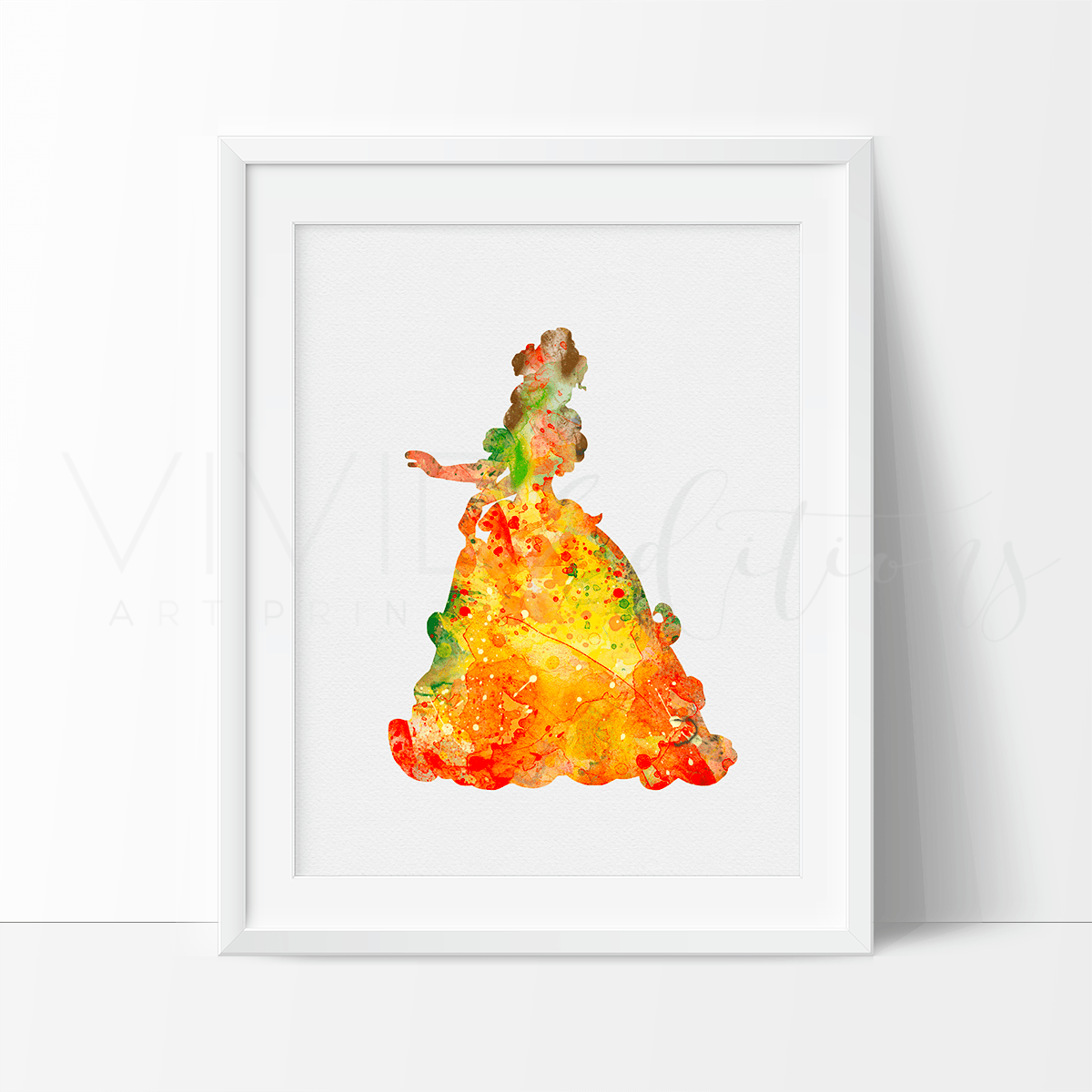 Belle 2, Beauty and the Beast Watercolor Art Print Print - VividEditions