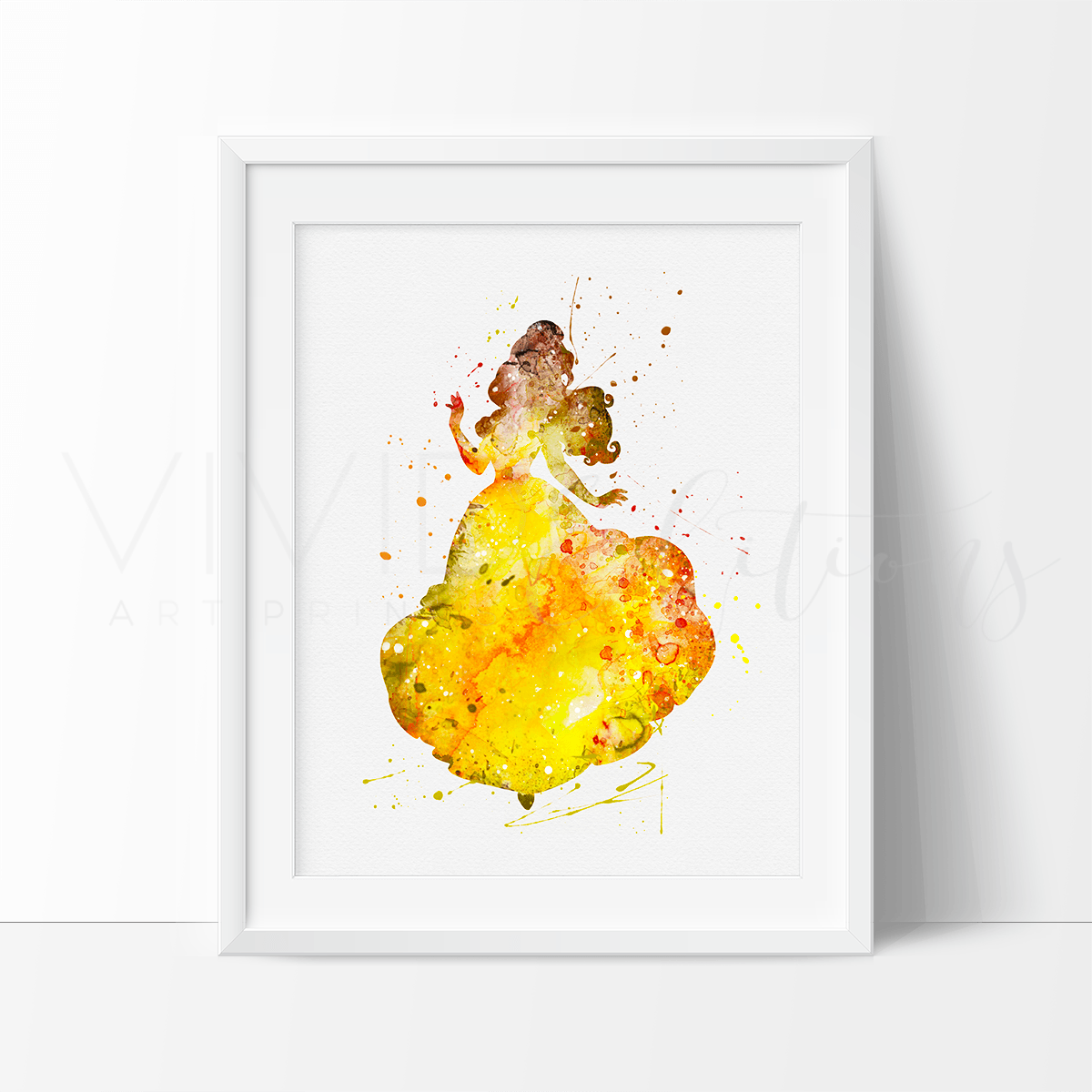 Belle, Beauty and the Beast 3 Watercolor Art Print Print - VividEditions