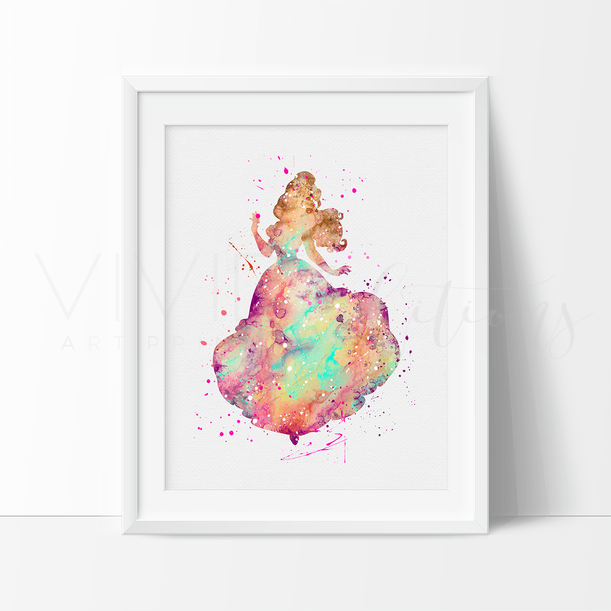 Belle, Beauty and the Beast Watercolor Art Print Print - VividEditions