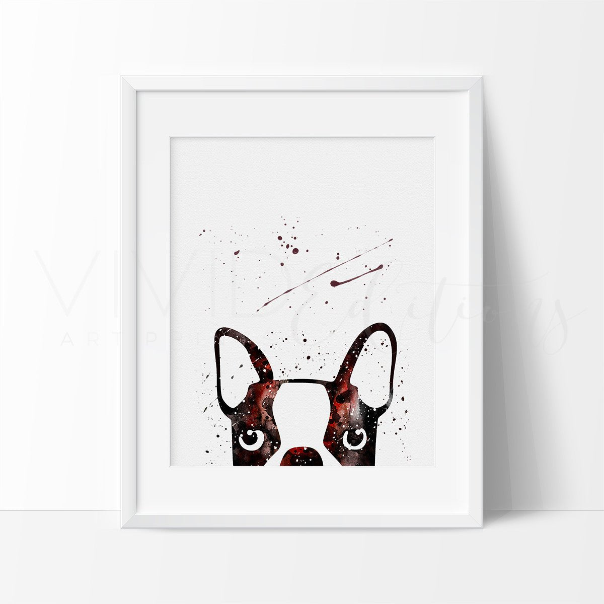 Boston Terrier Peek-A-Boo Print - VividEditions