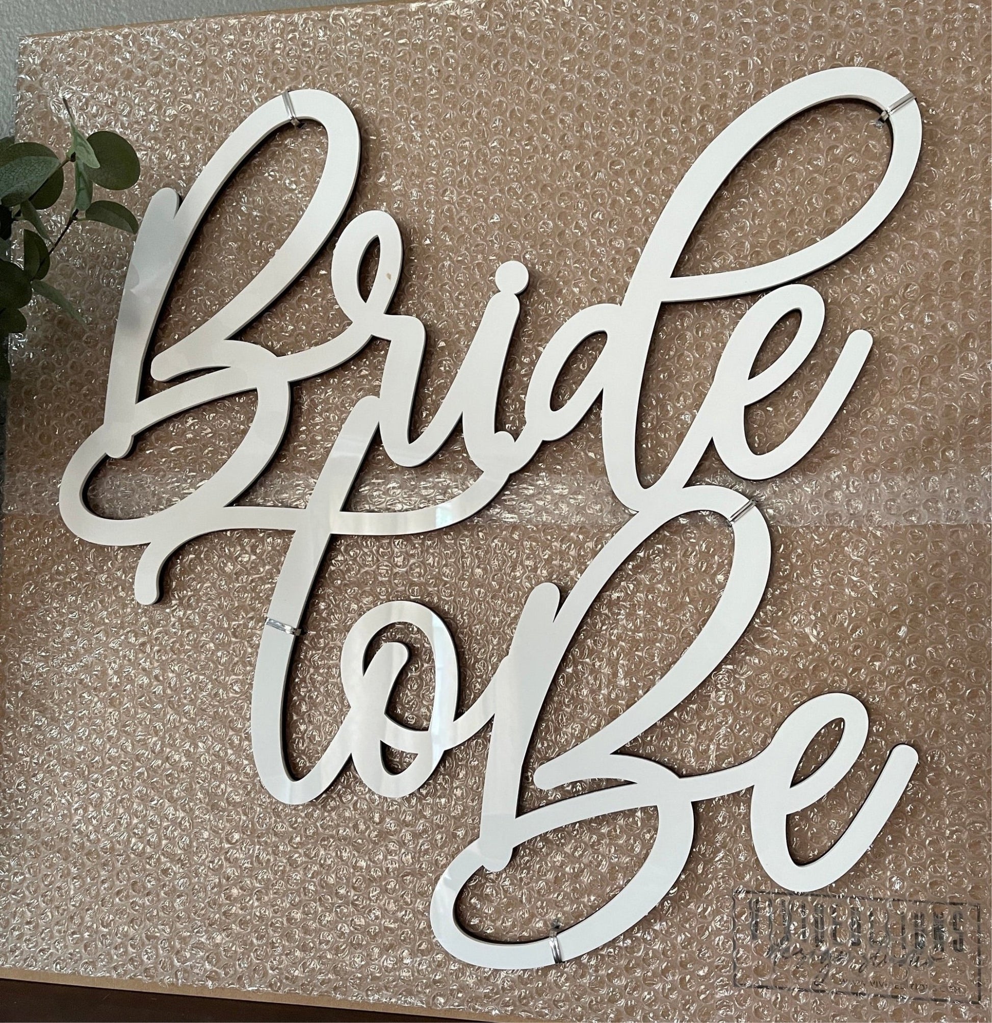 Bride to Be Backdrop Sign, Wood or Acrylic Name Sign - VividEditions