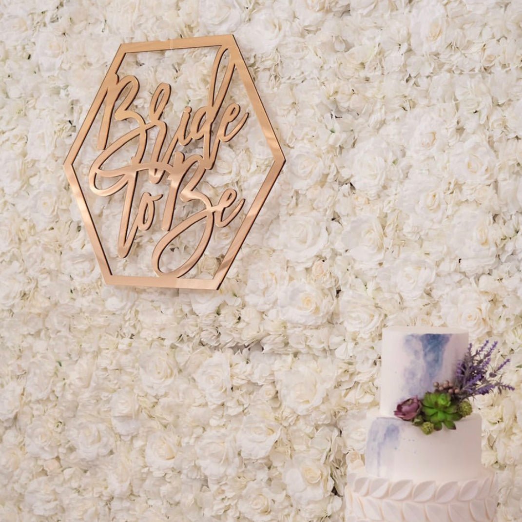 Bride to Be Hexagon Backdrop Sign, Wood or Acrylic - VividEditions