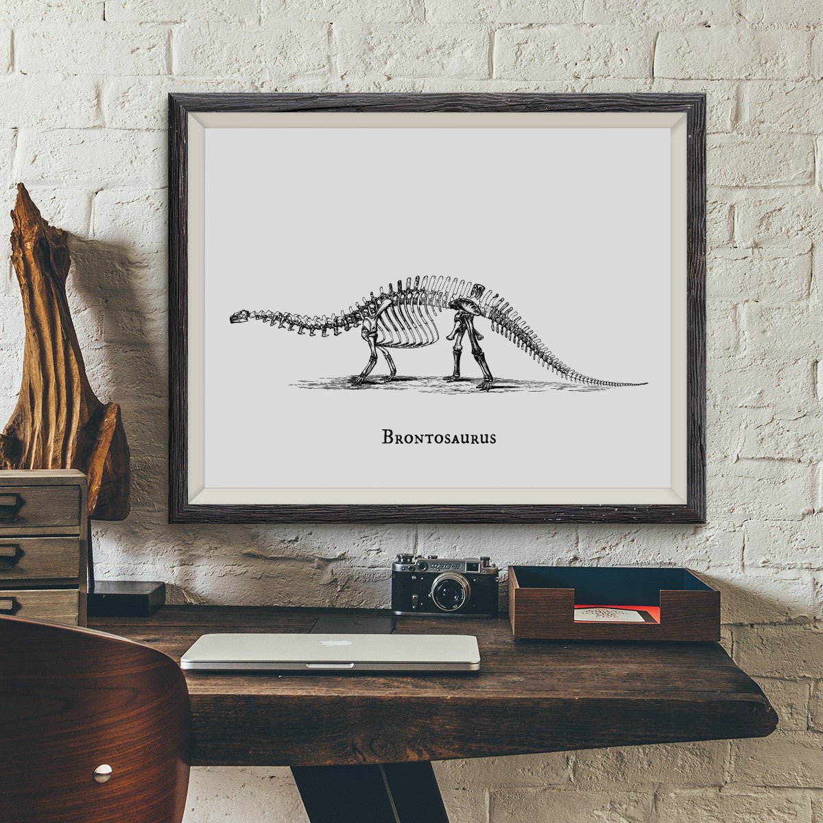 Brontosaurus Vintage Dinosaur Illustration - VividEditions