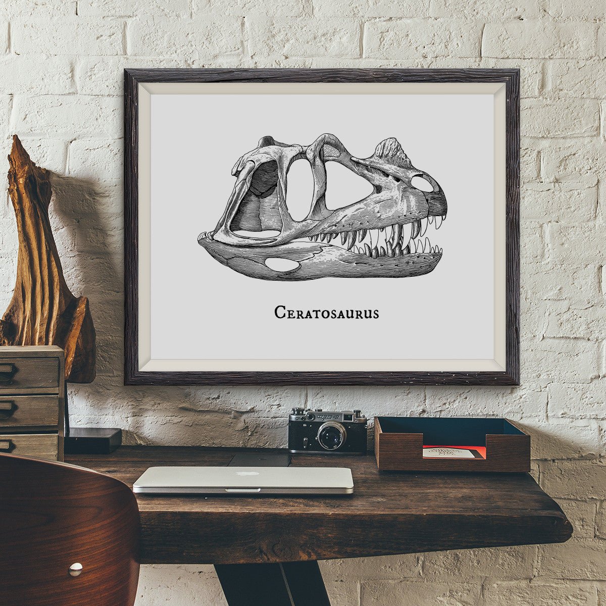 Ceratosaurus 2 Vintage Dinosaur Illustration - VividEditions