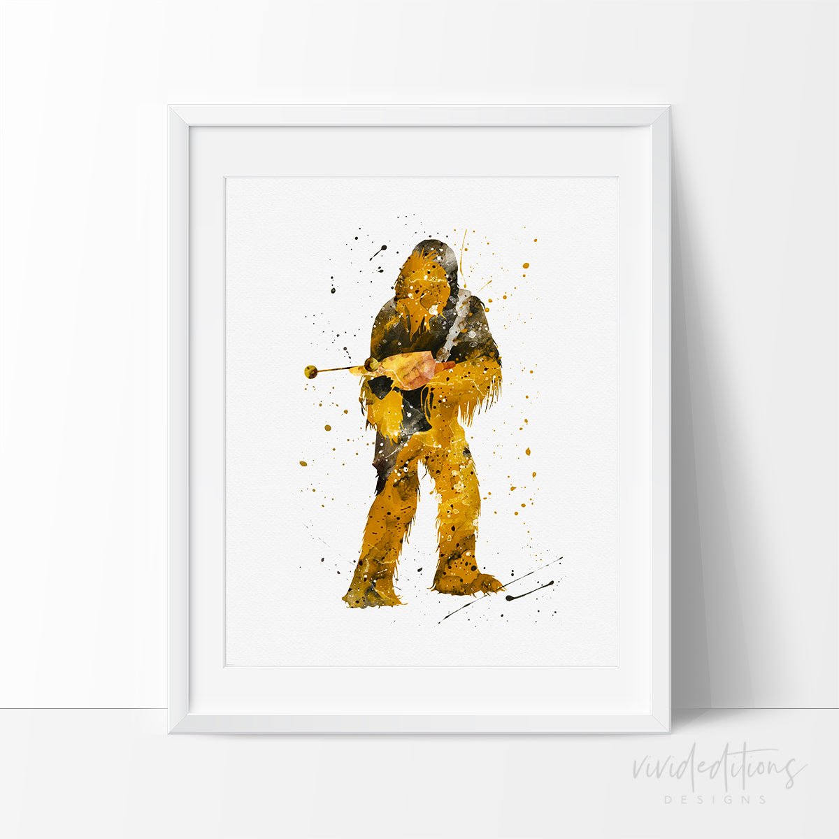 Chewbacca Star Wars Watercolor Art Print Print - VividEditions