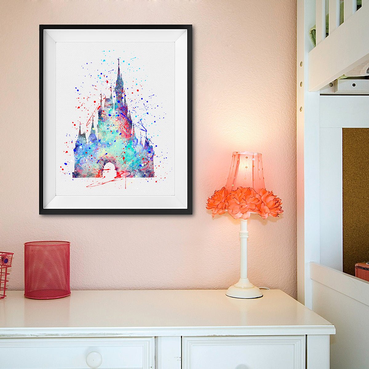Cinderella Castle Watercolor Art Print Print - VividEditions