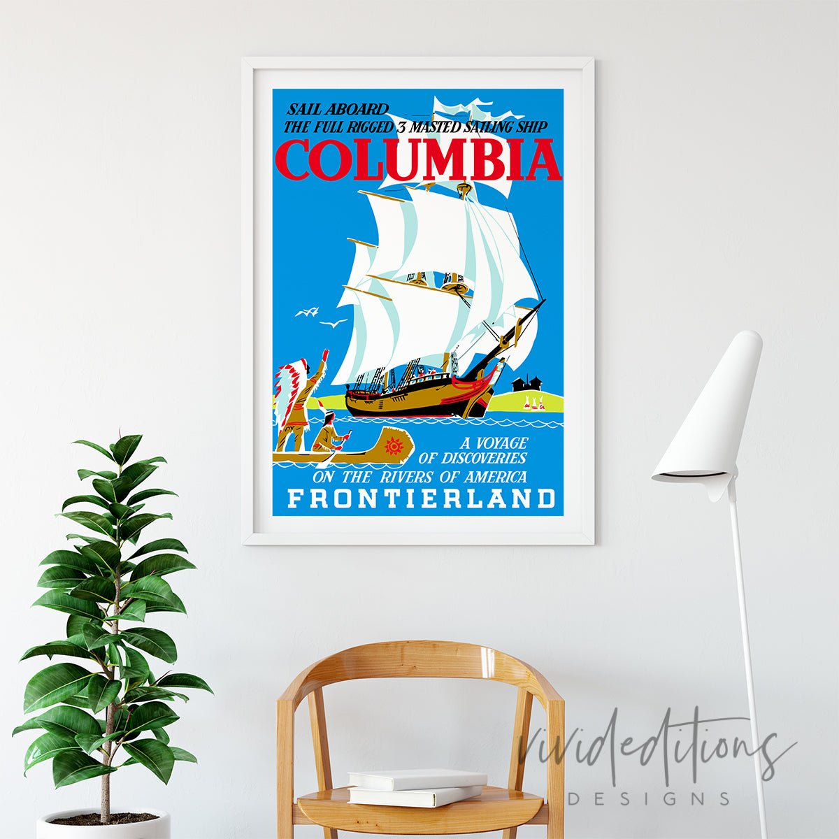 Columbia Sailing Ship, Disneyland Poster Print - VividEditions