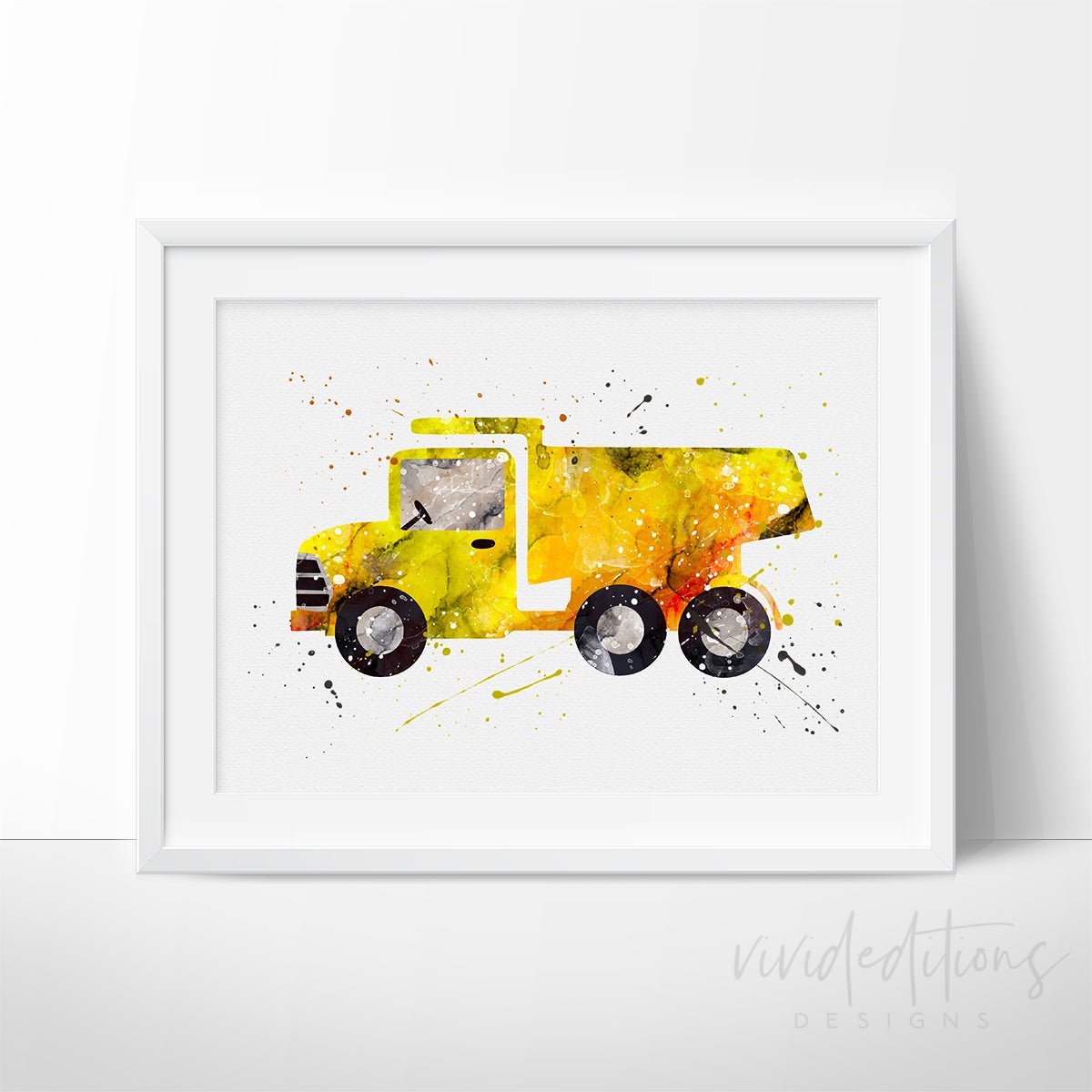 Construction Dump Truck Art Print Print - VividEditions