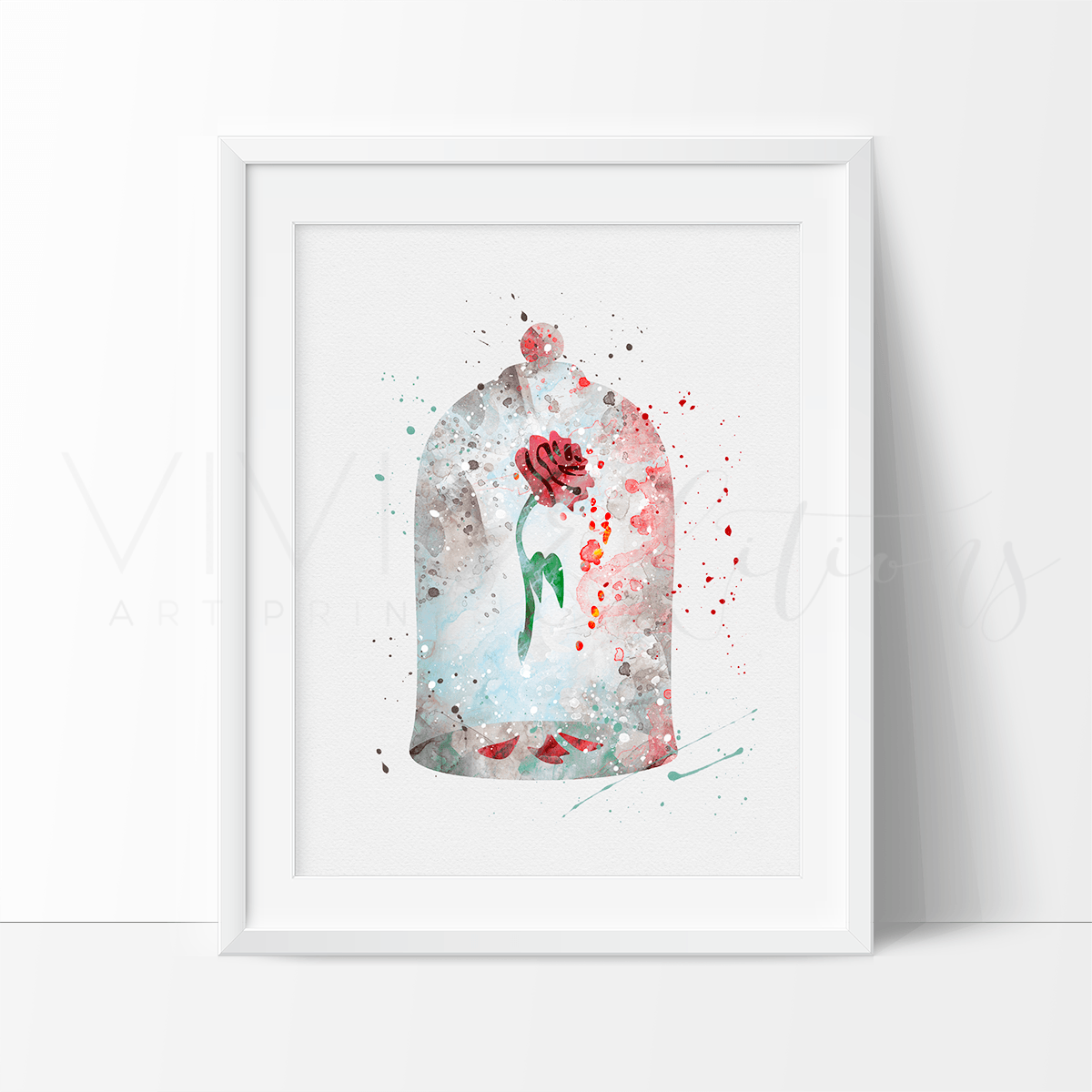 Cursed Rose, Beauty and the Beast Watercolor Art Print Print - VividEditions