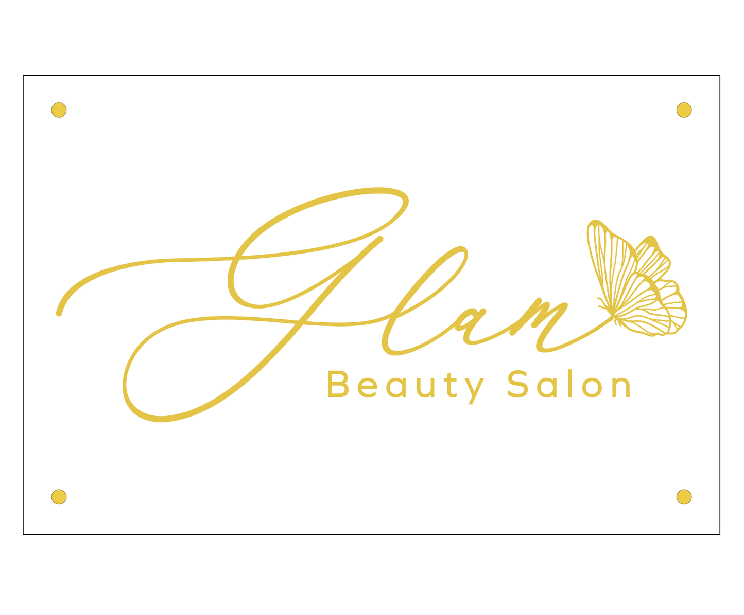 Custom Business Signage for Glam Beauty Salon Name Sign - VividEditions