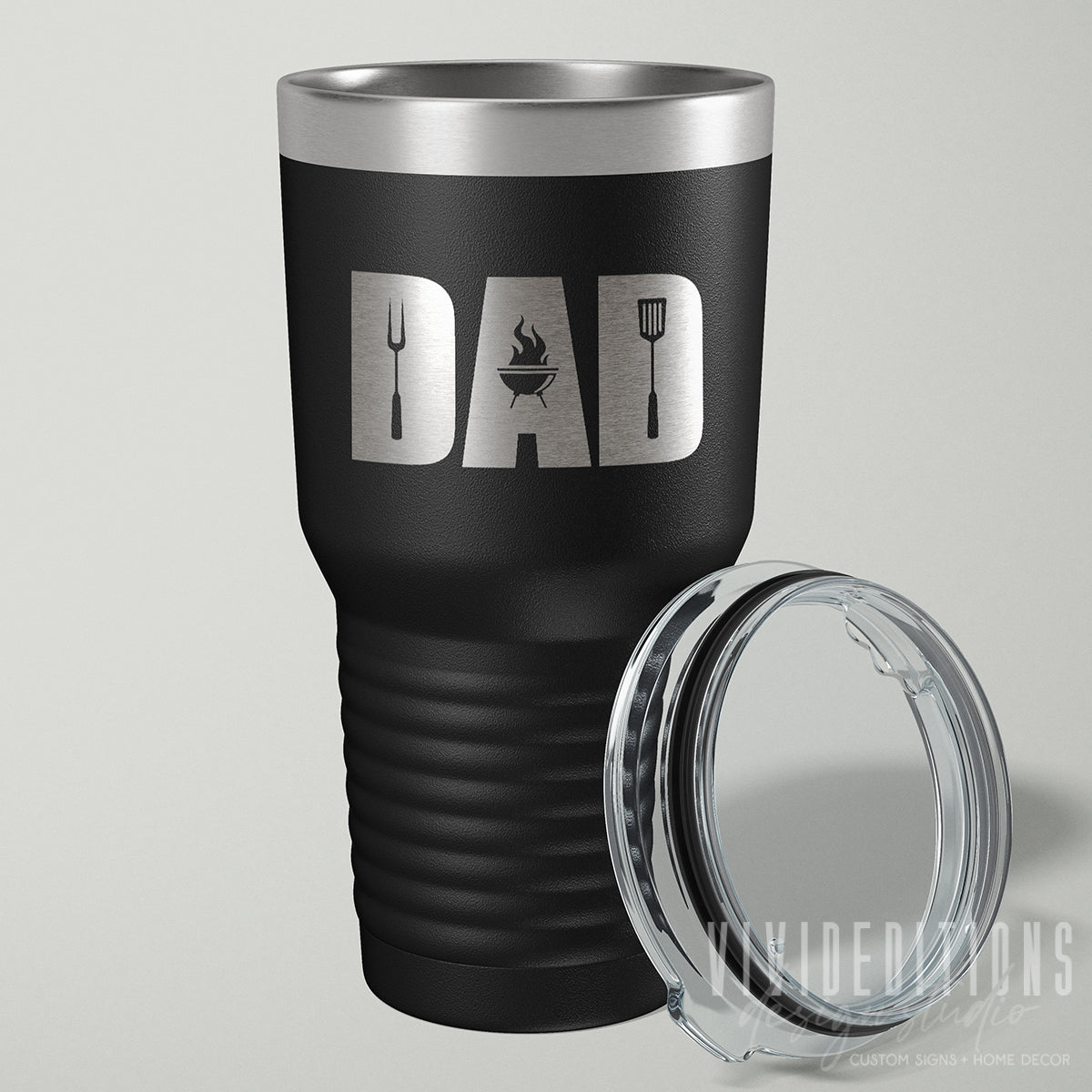 "DAD" Grill Cooking Tools Laser Engraved Father's Day Tumbler - 30oz (16 colors) Tumblers - VividEditions