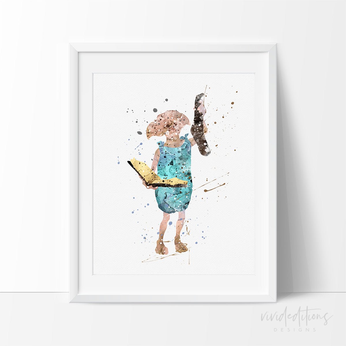 Dobby 3, Harry Potter Watercolor Art Print Print - VividEditions