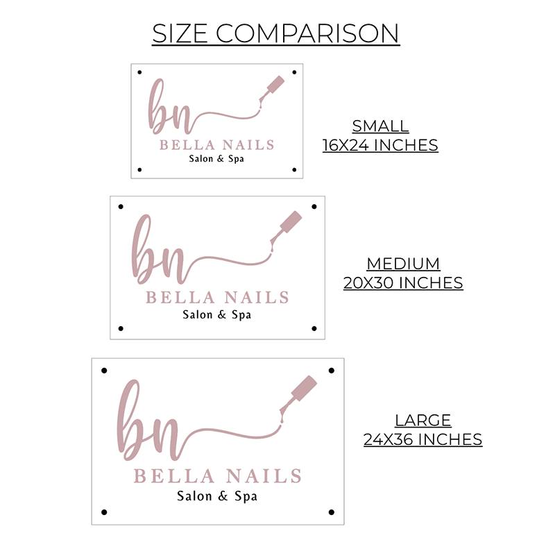 Double Initial Nail Salon Business Logo Sign Name Sign - VividEditions