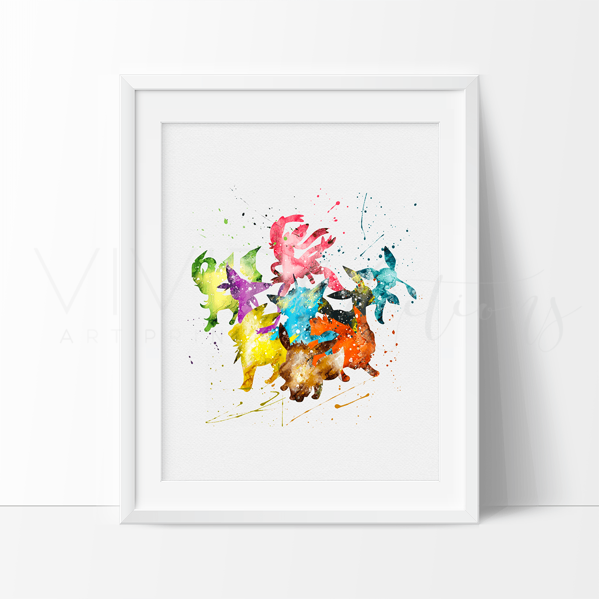 Eevee, Pokemon Go Watercolor Art Print Print - VividEditions