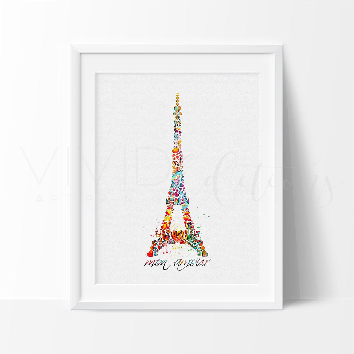 Eiffel Tower Paris, France Watercolor Art Print Print - VividEditions