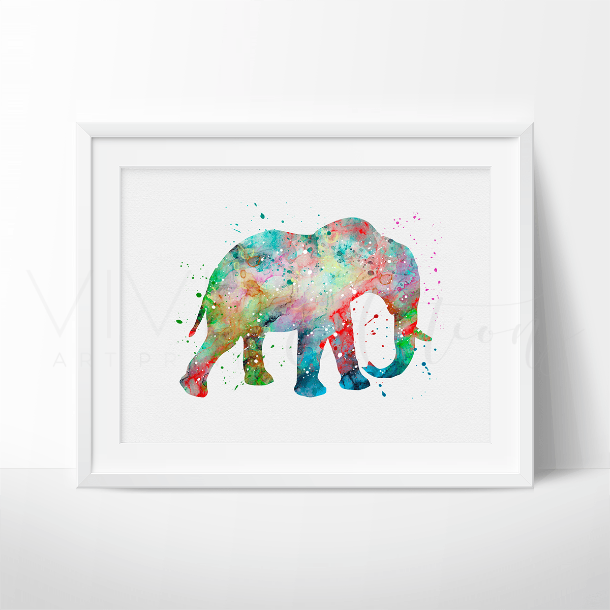Elephant Watercolor Art Print Print - VividEditions