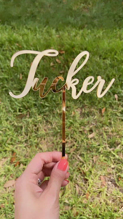 Personalized Name Cake Topper, Acrylic or Wood