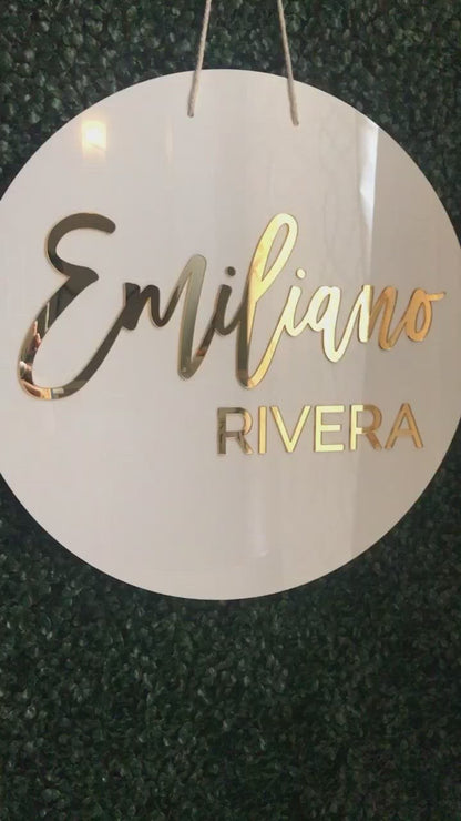 Round 3D Acrylic Name Sign