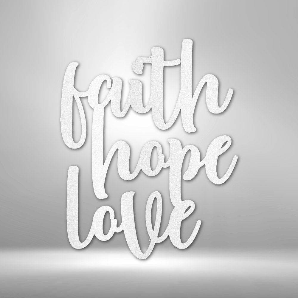 Faith Hope Love - Metal Sign Steel Sign - VividEditions