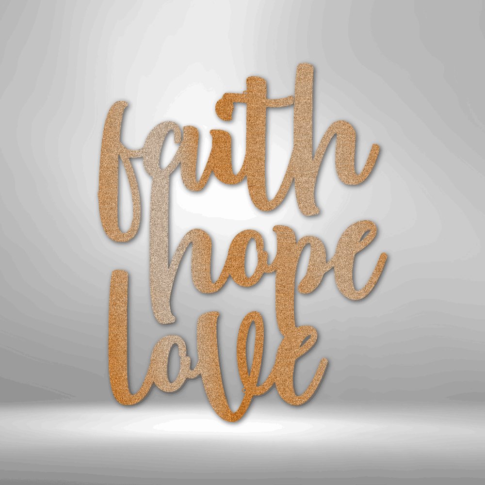 Faith Hope Love - Metal Sign Steel Sign - VividEditions