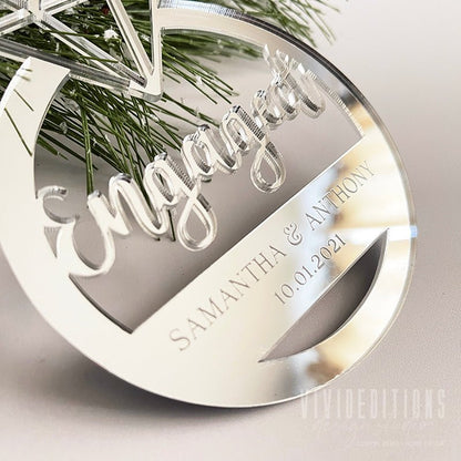 [ALMOST SOLD OUT] First Christmas Engaged Personalized Ring Ornament - VividEditions