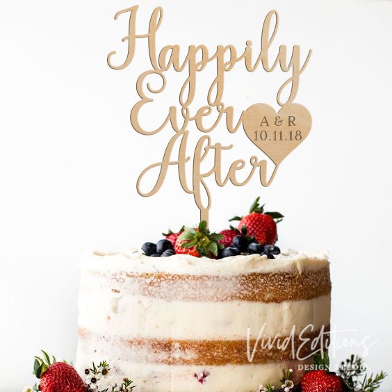 Happily Ever After Wedding Cake Topper - VividEditions