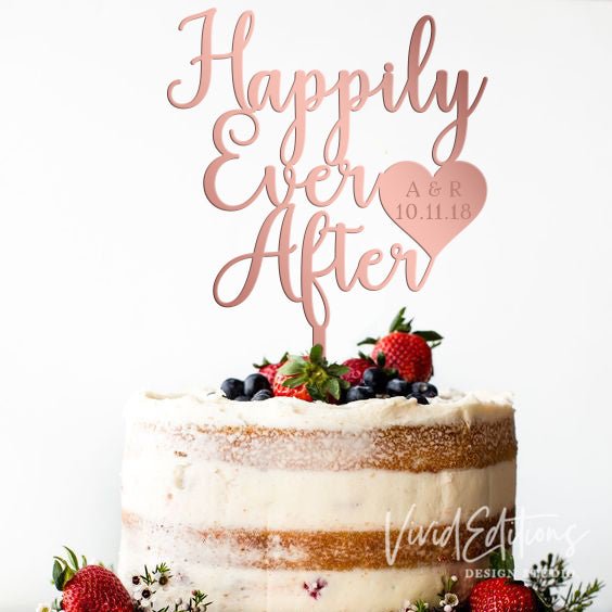 Happily Ever After Wedding Cake Topper - VividEditions