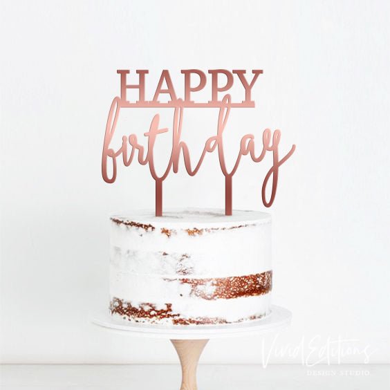 “Happy Birthday” Cake Topper - VividEditions