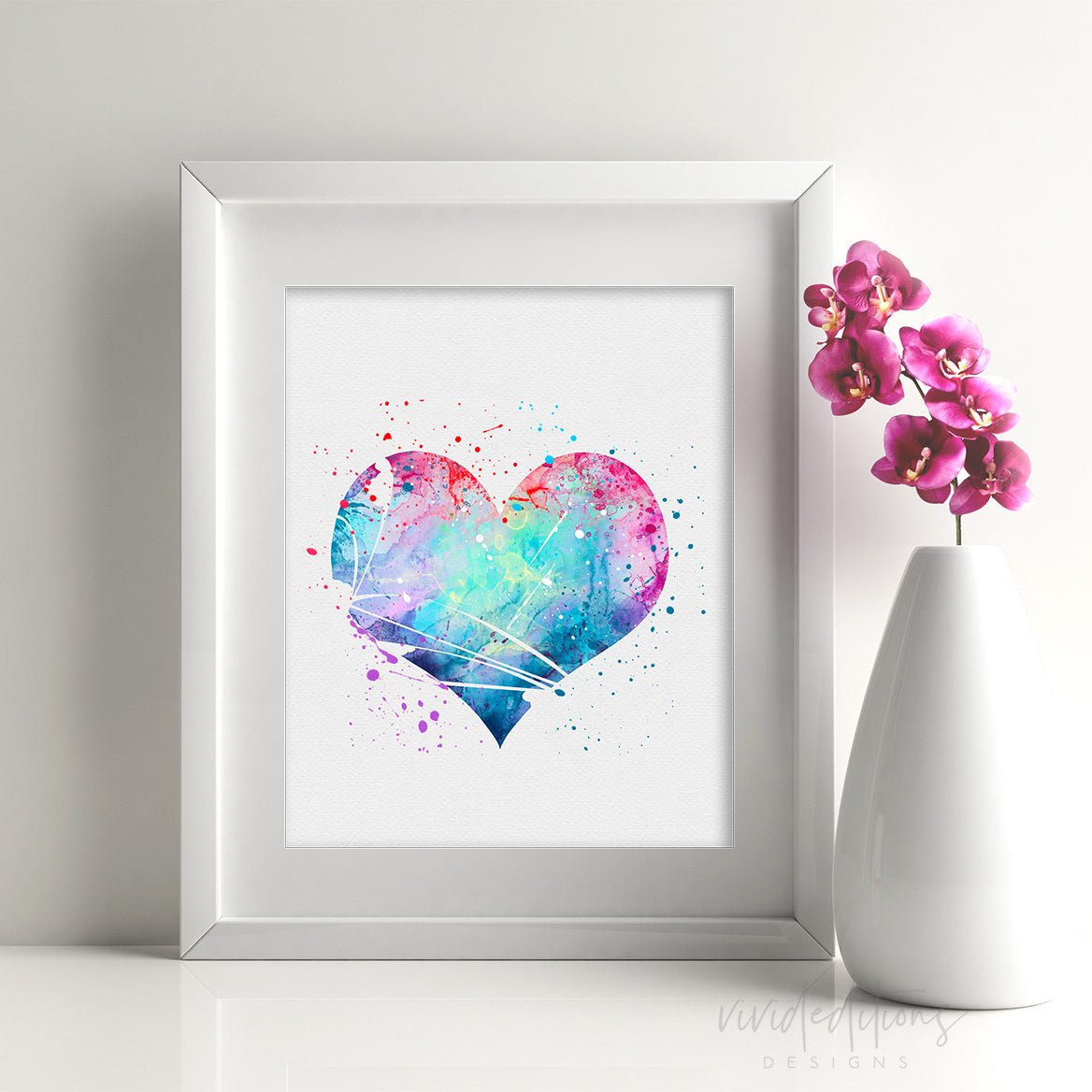 Heart Watercolor Art Print Print - VividEditions