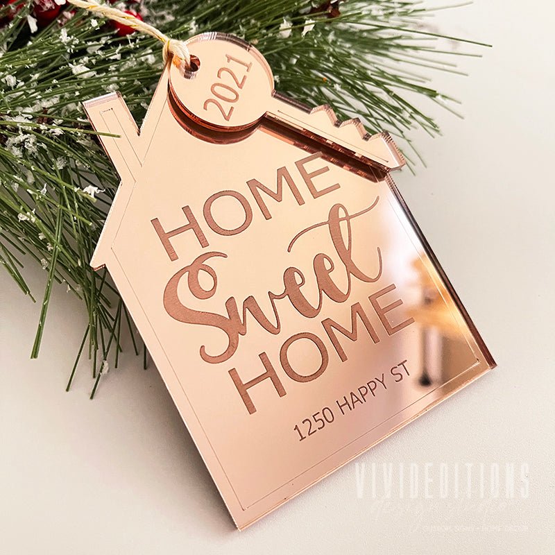 Home Sweet Home First Christmas New Home Personalized Ornament - VividEditions