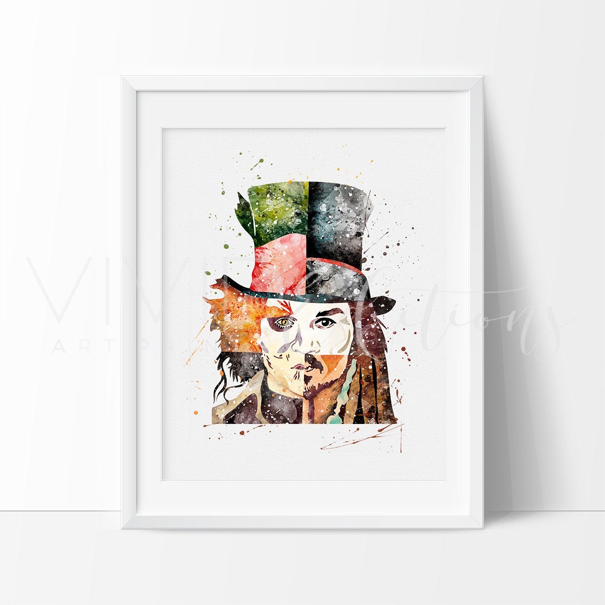 Johnny Depp Watercolor Art Print Print - VividEditions