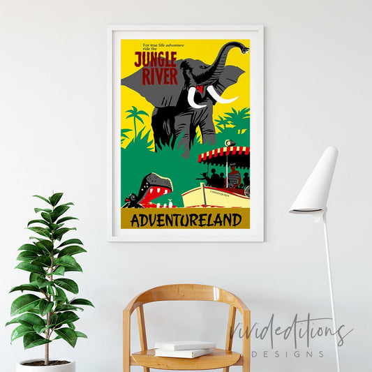 Jungle River, Disneyland Poster Print - VividEditions