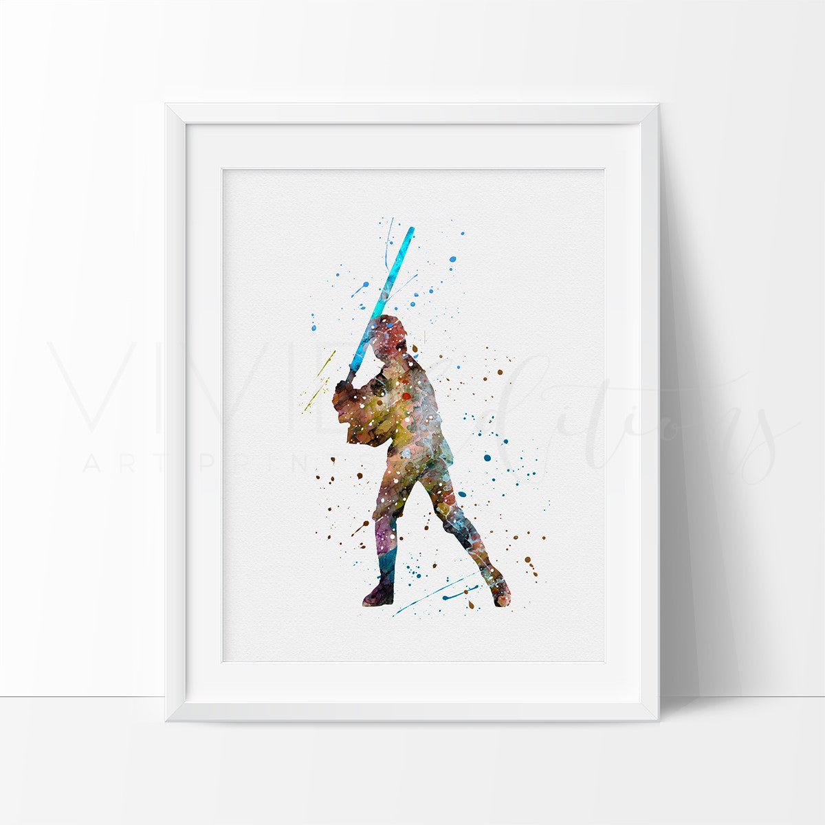 Luke Skywalker Watercolor Art Print Print - VividEditions