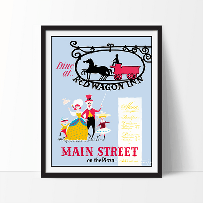 Main St. Red Wagon, Disneyland Poster Print - VividEditions