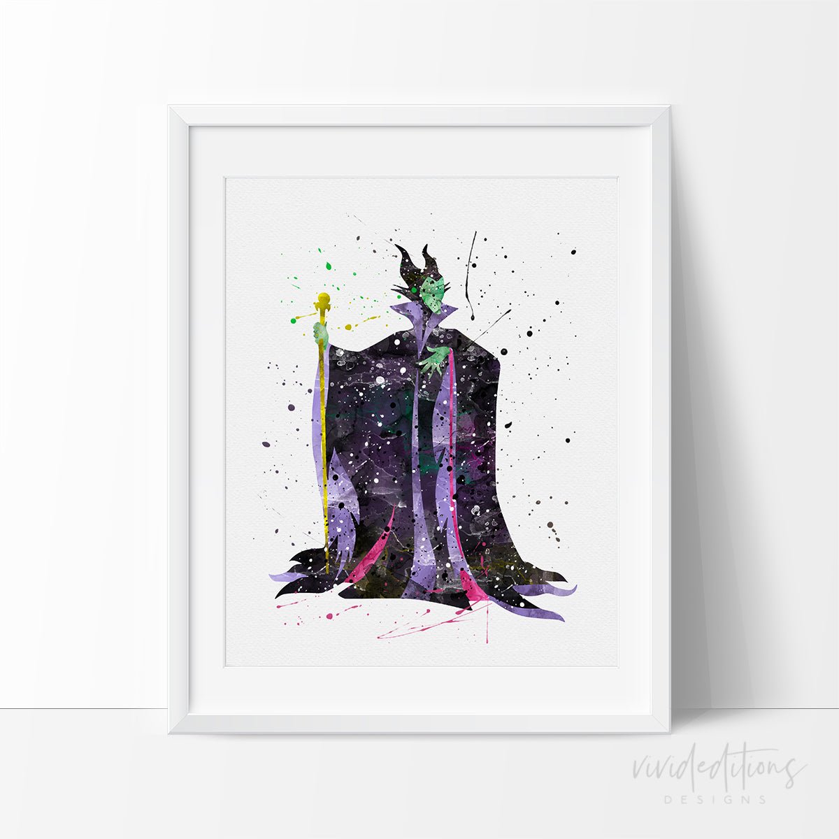Maleficent 3 Watercolor Art Print Print - VividEditions