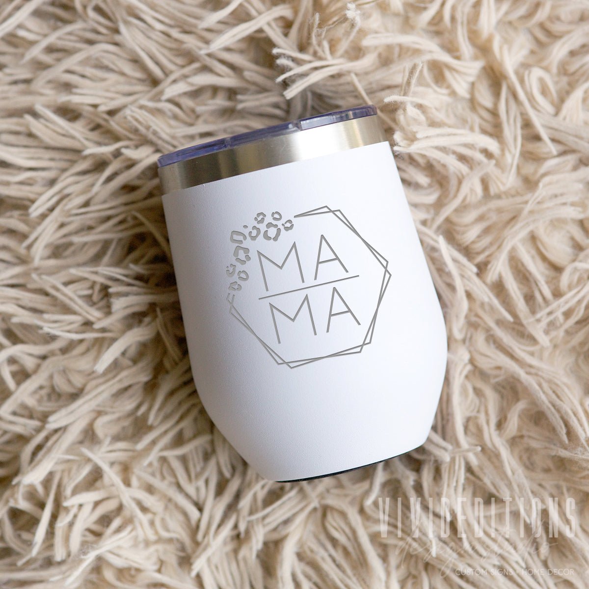 "Mama" Engraved Stemless Wine Travel Tumbler - 12oz (10 colors) Tumblers - VividEditions