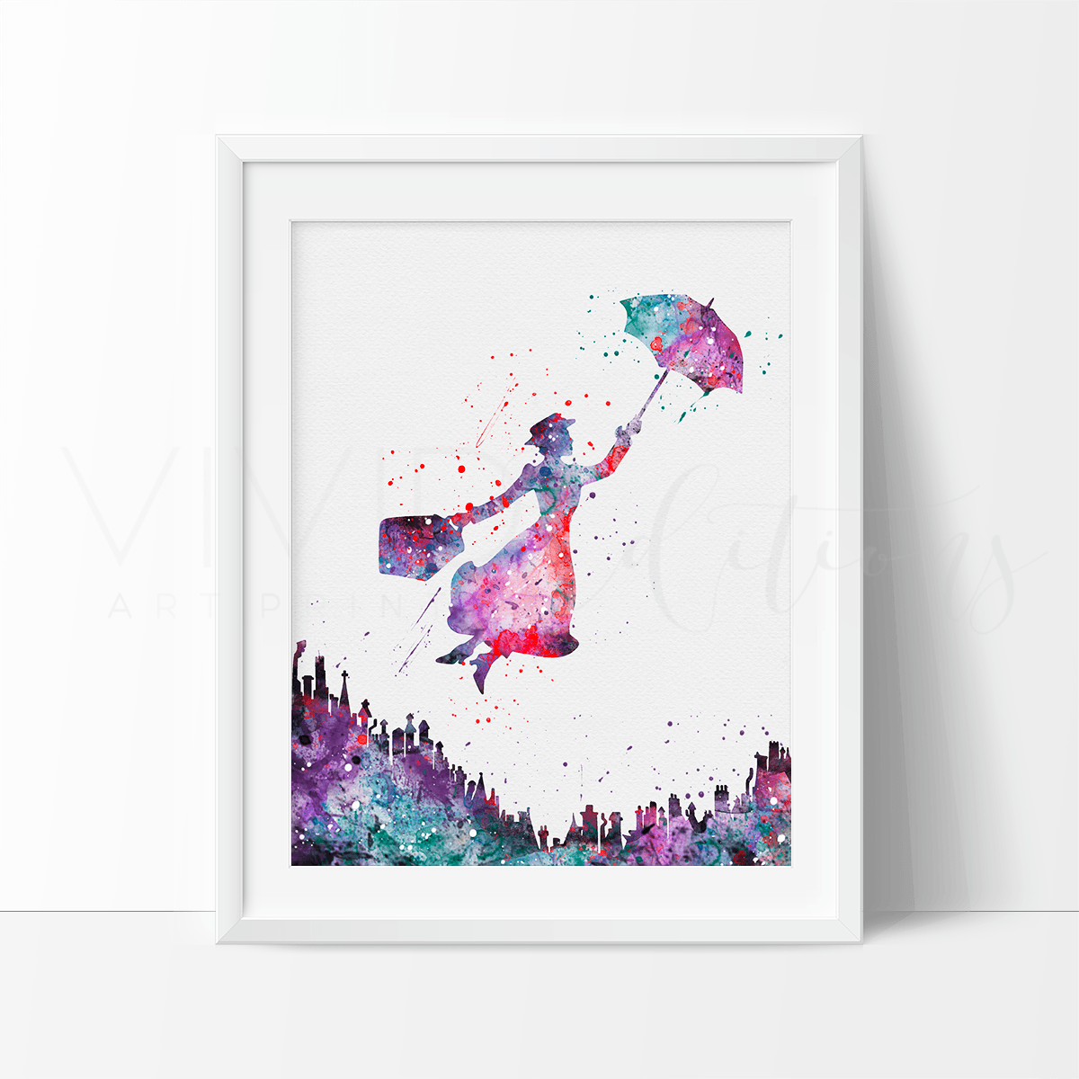 Mary Poppins 1 Watercolor Art Print Print - VividEditions