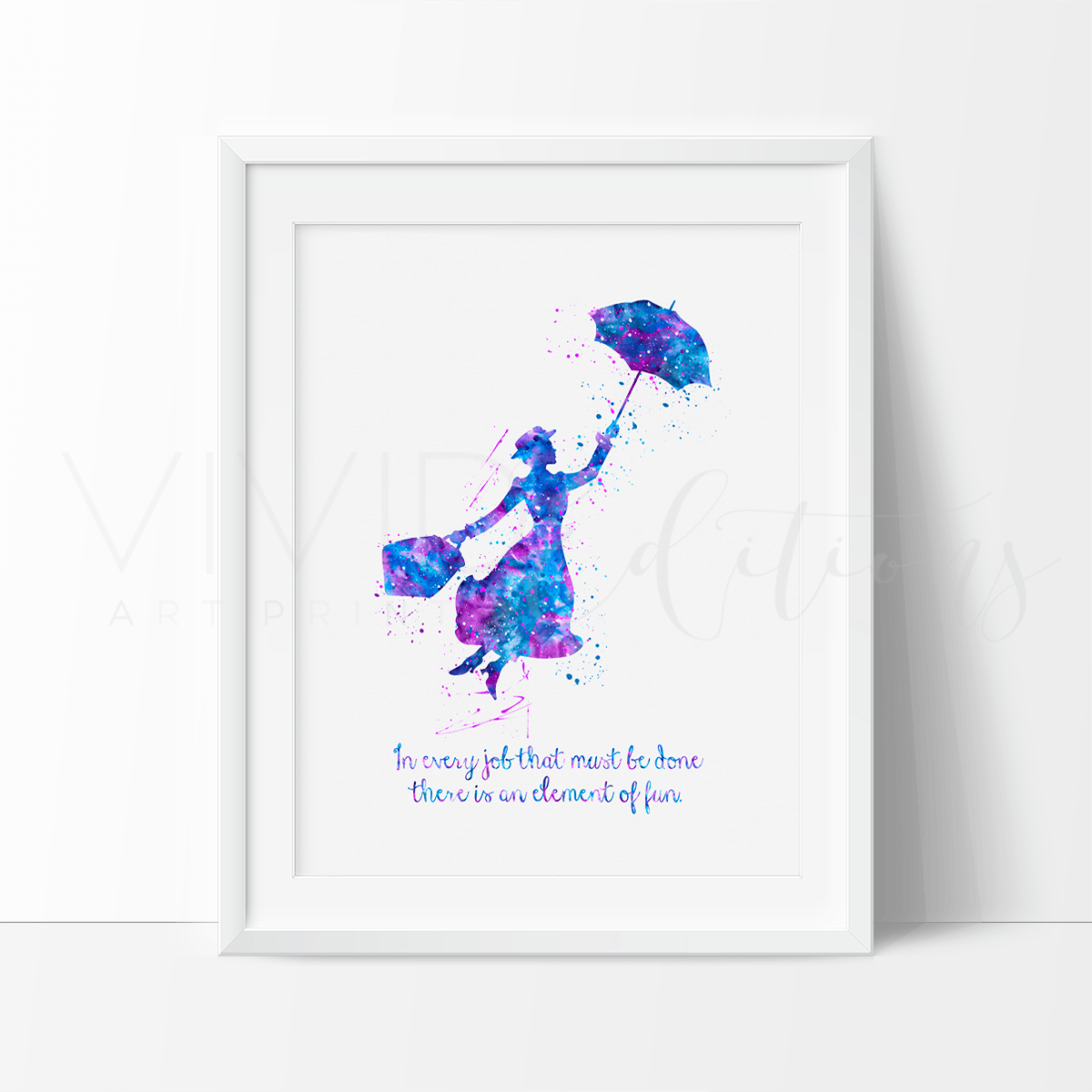 Mary Poppins Quote Watercolor Art Print Print - VividEditions