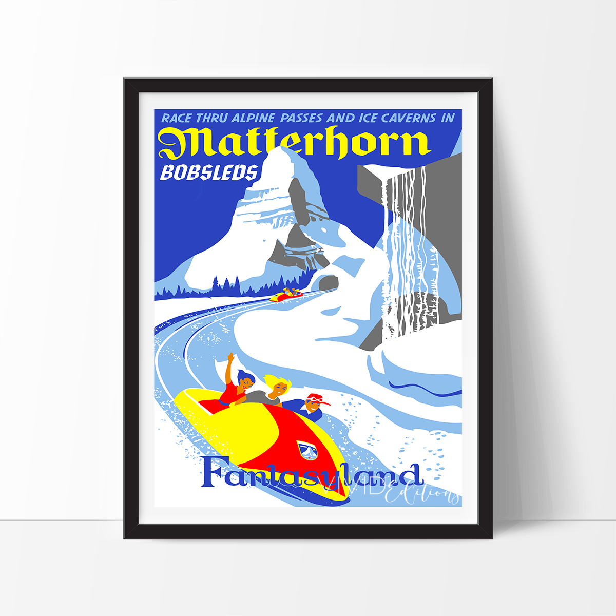 Matterhorn Bobsleds, Disneyland Poster Print - VividEditions