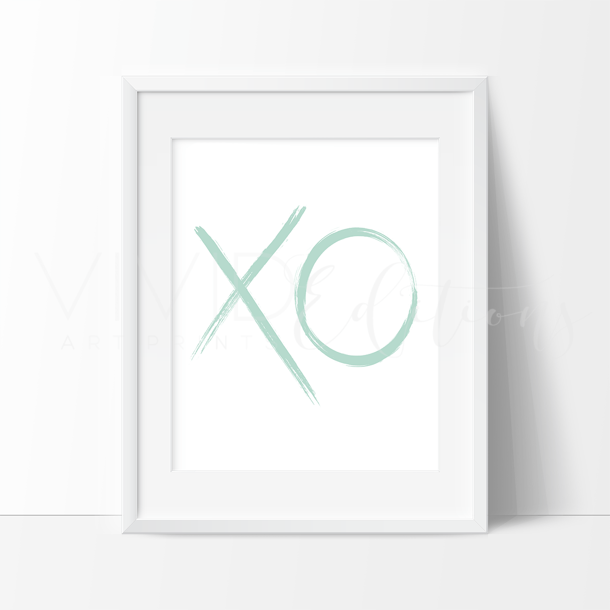 Mint XO Brushstroke Print - VividEditions